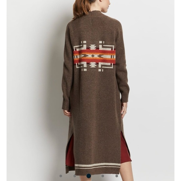 Pendleton Women’s Lambswool Duster Cardigan Sweater Southwestern Aztec - Picture 13 of 13